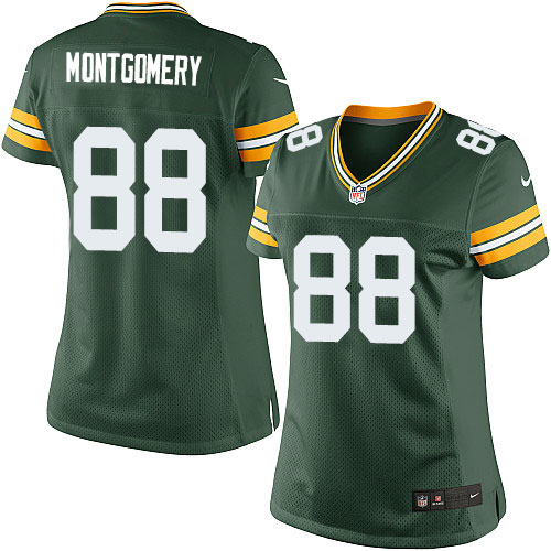 Women's Limited Ty Montgomery Nike Jersey Green Home - #88 NFL Green Bay Packers